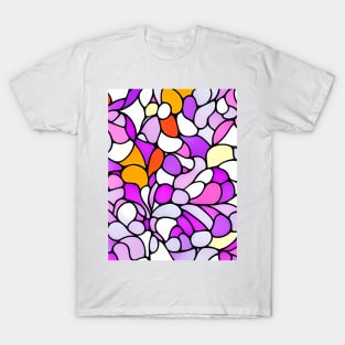 Purple Orange Pastel Abstract Art - Stained Glass T-Shirt